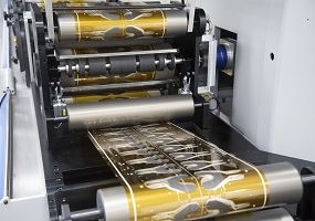 Detail view on printing machine